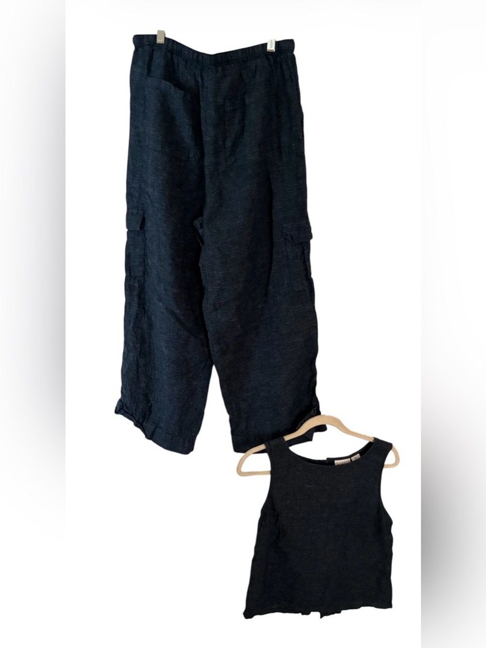 Nicole Miller Women’s 100% Linen Wide-Leg Pants & Top‎ Sz L